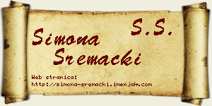 Simona Sremački vizit kartica